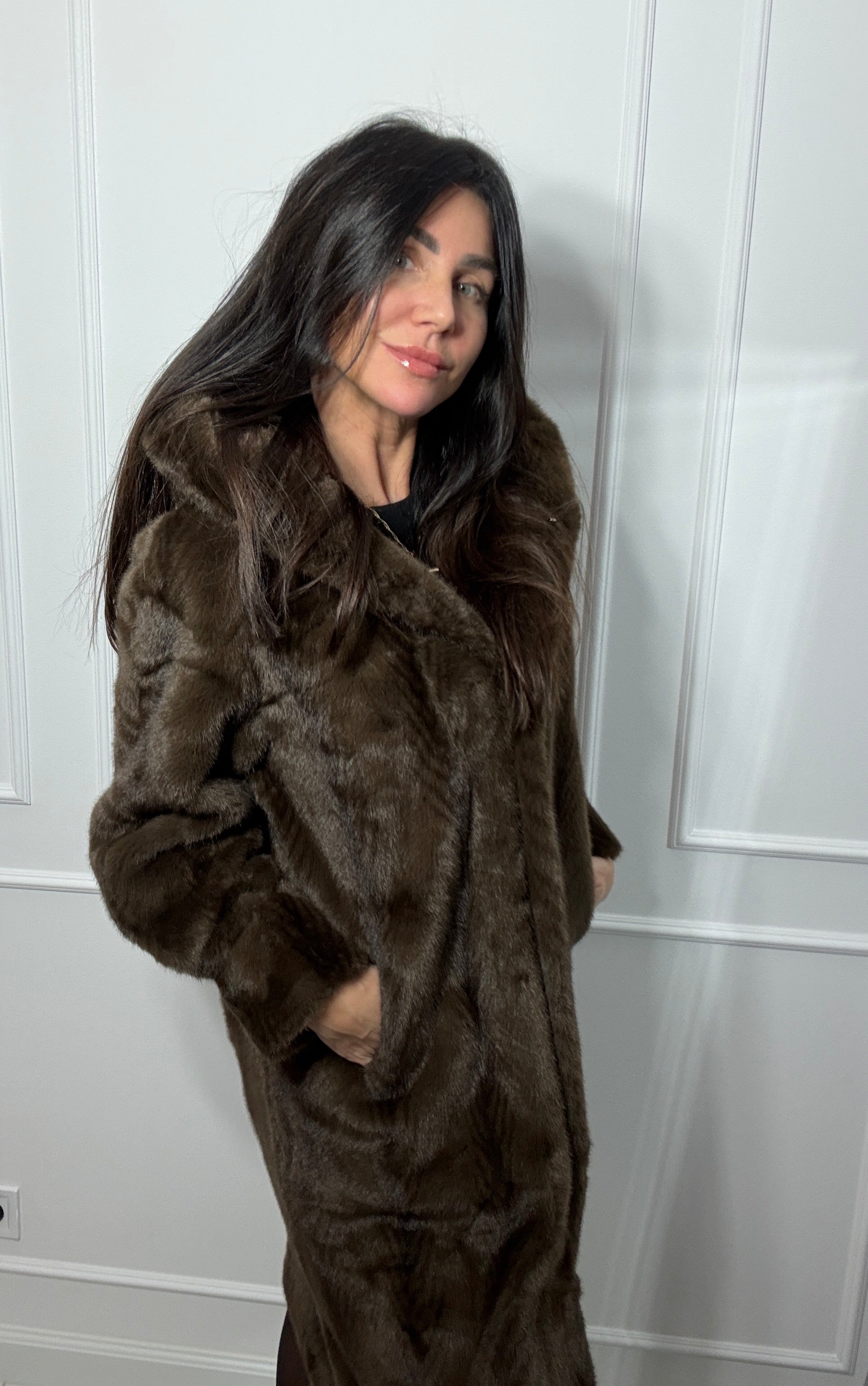 Płaszcz z imitacji futra