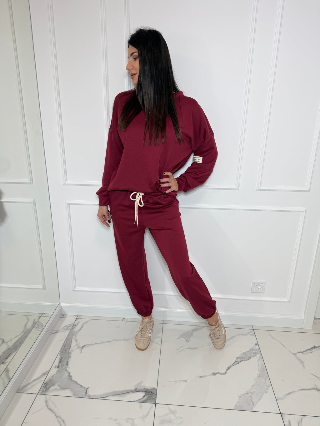 Dresowy komplet bordowy - Viscoza 60%