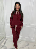 Ciepły bordowy komplet dresowy - bawełna 95%