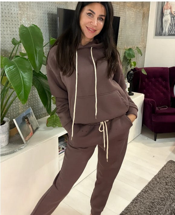 Ciepły bordowy komplet dresowy - bawełna 95%